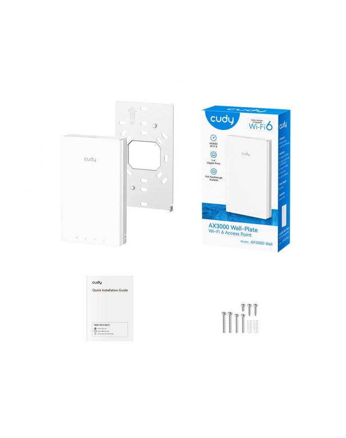 cudy Punkt dostępowy AX3000 Gigabit Wall-Plate Wi-Fi 6 Access Point główny