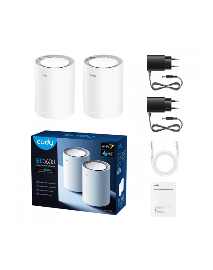 cudy Router M3600 System WiFi Mesh BE3600 Gigabit Dual Band Wi-Fi 7 Mesh Solution 2-Pak główny