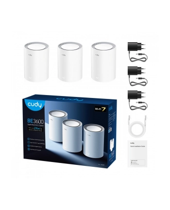 cudy Router M3600 System WiFi Mesh BE3600 Gigabit Dual Band Wi-Fi 7 Mesh Solution 3-Pak
