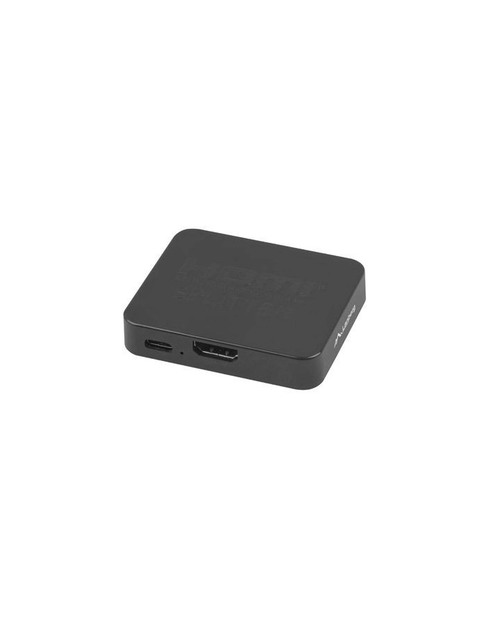 lanberg Splitter video HDMI- 2x HDMI 4K + port USB-C czarny główny