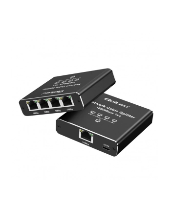 qoltec Rozdzielacz splitter Ethernet  mini SWITCH 1x4 RJ45 | 1000Mb/s | USB-C | Aluminium nr 2