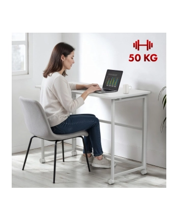 maclean Biurko, stolik z kółkami MC-1250W 100x50 cm blat, max 50kg Białe nr 1