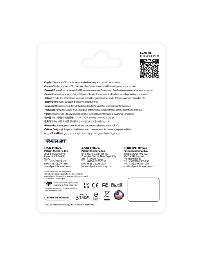 patriot Dysk SSD 1TB P410 PCIe M.2 Gen4 x4 NVMe 1.4 2280 5000/4500MB/s główny