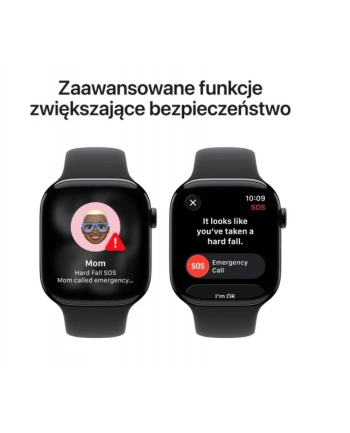 apple Watch Series 11 GPS + Cellular, koperta 42 mm z tytanu w kolorze naturalnym, pasek sportowy w kolorze górskiej szarości - rozmiar M/L