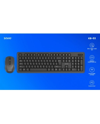 savio Zestaw klawiatura i mysz bezprzewodowa KB-03