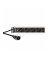 digitus Listwa zasilająca PDU Rack 19' z bezpiecznikiem przeciążeniowym, 9 gniazd Schuko CEE 7/3 (45 stopni ), kabel 2m wtyk IEC C14, 10A, aluminiowa - nr 15