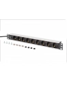 digitus Listwa zasilająca PDU Rack 19' z bezpiecznikiem przeciążeniowym, 9 gniazd Schuko CEE 7/3 (45 stopni ), kabel 2m wtyk IEC C14, 10A, aluminiowa - nr 6