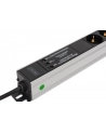 digitus Listwa zasilająca PDU Rack (620mm) z zabezpieczeniem przeciwprzepięciowym + filtr EMI/RFI, 9 gniazd Schuko CEE 7/3 (45 stopni ), kabel 2m wtyk Unischuko CEE - nr 16