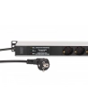 digitus Listwa zasilająca PDU Rack (620mm) z zabezpieczeniem przeciwprzepięciowym + filtr EMI/RFI, 9 gniazd Schuko CEE 7/3 (45 stopni ), kabel 2m wtyk Unischuko CEE - nr 3
