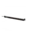 digitus Listwa zasilająca PDU Rack (620mm) z zabezpieczeniem przeciwprzepięciowym + filtr EMI/RFI, 9 gniazd Schuko CEE 7/3 (45 stopni ), kabel 2m wtyk Unischuko CEE - nr 7