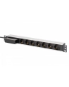 digitus Listwa zasilająca PDU Rack 19' z wyłącznikiem nadprądowym Typ C 16A, 7 gniazd Schuko CEE 7/3 (45 stopni ), kabel 1,8m wtyk Unischuko CEE 7/7, 16A, aluminiowa - nr 1