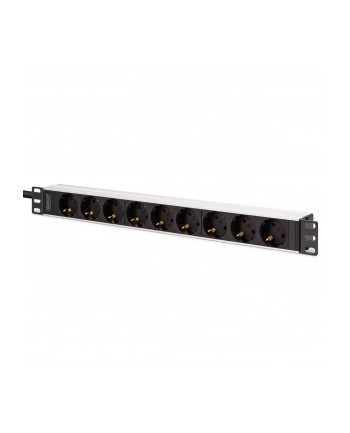digitus Listwa zasilająca PDU Rack 19', 9 gniazd Schuko CEE 7/3 (45 stopni ), kabel 2m wtyk IEC C20, 16A, aluminiowa nr 2