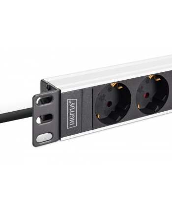 digitus Listwa zasilająca PDU Rack 19', 9 gniazd Schuko CEE 7/3 (45 stopni ), kabel 2m wtyk IEC C20, 16A, aluminiowa nr 1