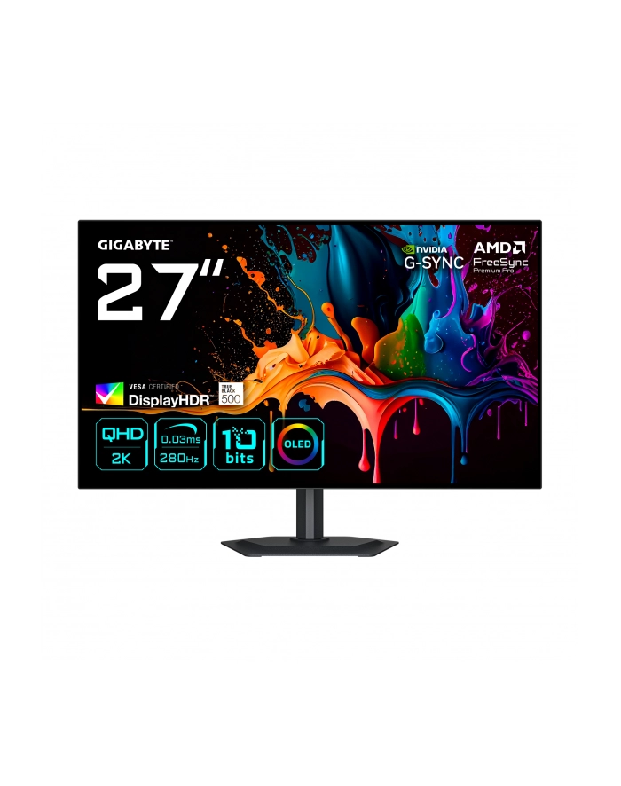 gigabyte Monitor 27 '' MO27Q28G EK QHD QD-OLED 280 KVM główny