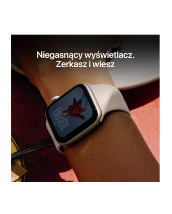 apple Watch SE 3 GPS koperta 40 mm z aluminium w kolorze księżycowej poświaty, pasek sportowy w kolorze księżycowej poświaty - rozmiar M/L