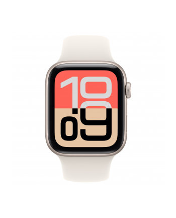 apple Watch SE 3 GPS koperta 44 mm z aluminium w kolorze księżycowej poświaty, pasek sportowy w kolorze księżycowej poświaty - rozmiar S/M