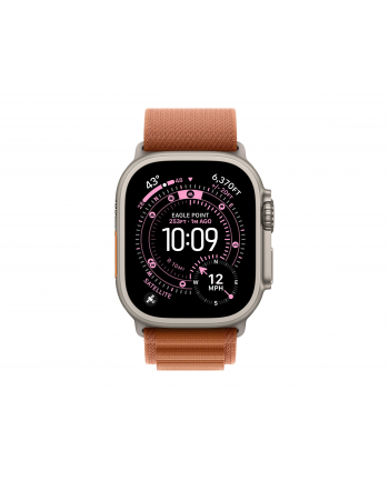 apple Opaska Alpine w kolorze terakoty do koperty 49 mm -  rozmiar M - elementy z tytanu w kolorze naturalnym