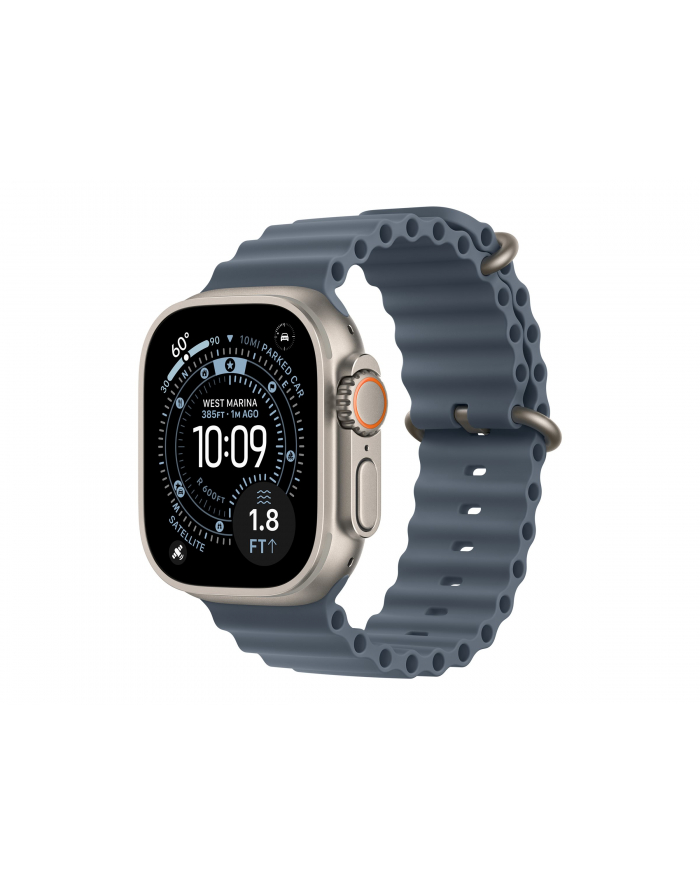 apple Pasek Ocean w kolorze marynarskiego granatu do koperty 49 mm - elementy z tytanu w kolorze naturalnym główny