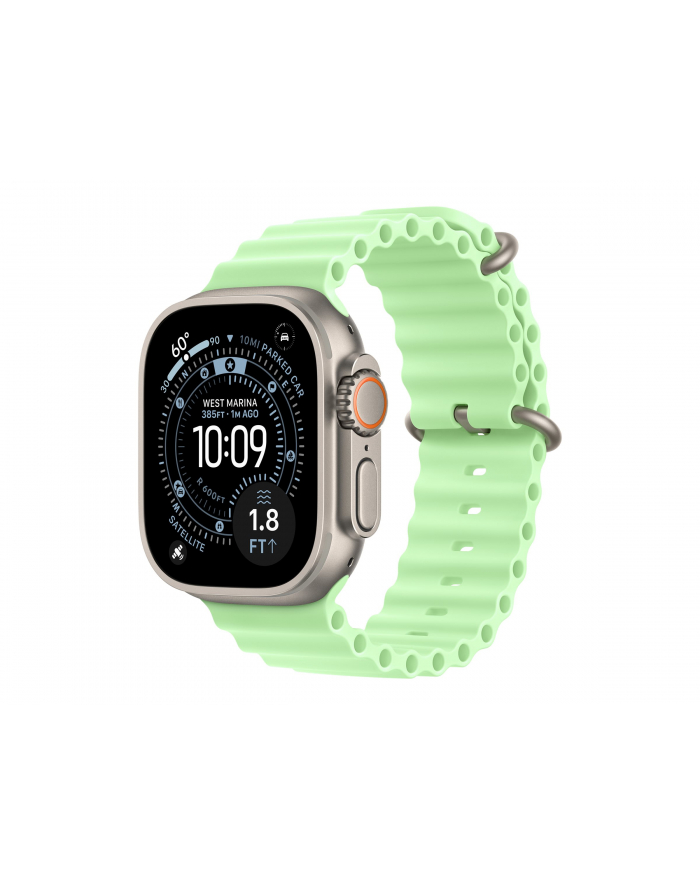 apple Pasek Ocean w kolorze neonowej zieleni do koperty 49 mm - elementy z tytanu w kolorze naturalnym główny