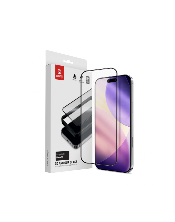 crong 3D Armour Glass - Szkło hartowane iPhone 17 + ramka instalacyjna główny