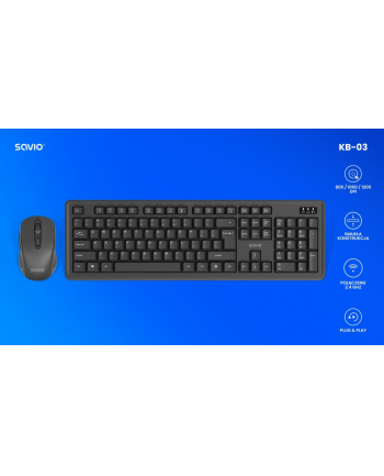 savio Zestaw klawiatura i mysz bezprzewodowa KB-03 nr 2