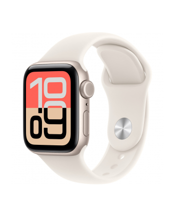 apple Watch SE 3 GPS+Cellular koperta 40 mm z aluminium w kolorze księżycowej poświaty, pasek sportowy w kolorze księżycowej poświaty - rozmiar S/M