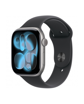 apple Watch Series 11 GPS koperta 46 mm z aluminium w kolorze gwiezdnej szarości, pasek sportowy w kolorze czarnym - rozmiar S/M nr 1