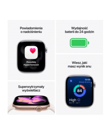 apple Watch Series 11 GPS koperta 46 mm z aluminium w kolorze gwiezdnej szarości, pasek sportowy w kolorze czarnym - rozmiar M/L
