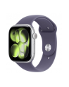apple Watch Series 11 GPS koperta 46 mm z aluminium w kolorze srebrnym, pasek sportowy w kolorze mlecznego fioletu - rozmiar M/L - nr 1