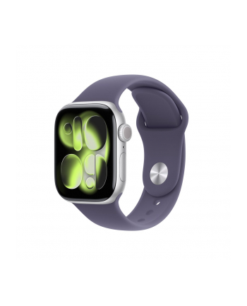 apple Watch Series 11 GPS+Cellular koperta 42 mm z aluminium w kolorze srebrnym, pasek sportowy w kolorze mlecznego fioletu - rozmiar M/L