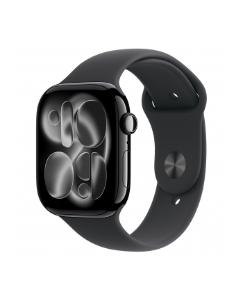 apple Watch Series 11 GPS + Cellular koperta 46 mm z aluminium w kolorze onyksu, pasek sportowy w kolorze czarnym - rozmiar M/L