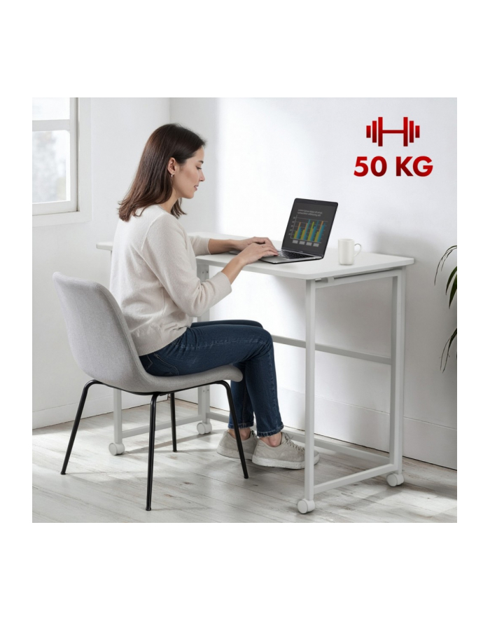 maclean Biurko, stolik z kółkami MC-1250W 100x50 cm blat, max 50kg Białe główny