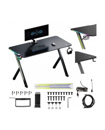 maclean Biurko gamingowe NanoRS 120x60cm LED RS102