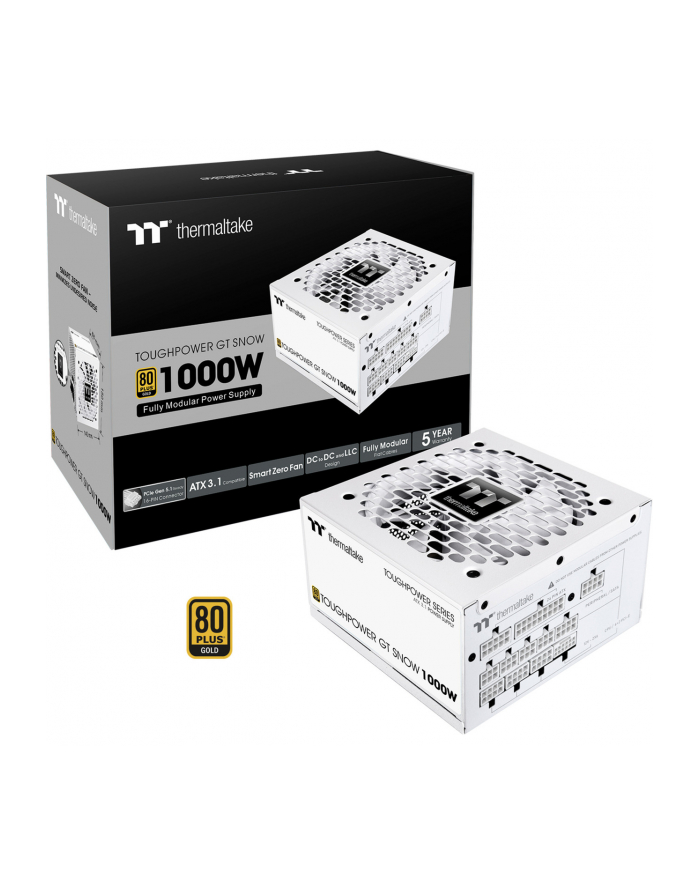 thermaltake Zasilacz - ToughPower GT 1000W Gold MODULARNY ATX3.1 Snow główny