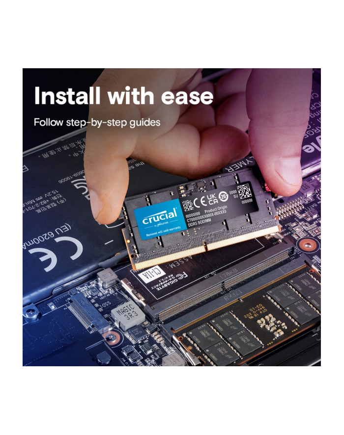 crucial Pamięć do notebooka DDR5 SODIMM 16GB/4800 CL40 (16Gbit) Tray główny