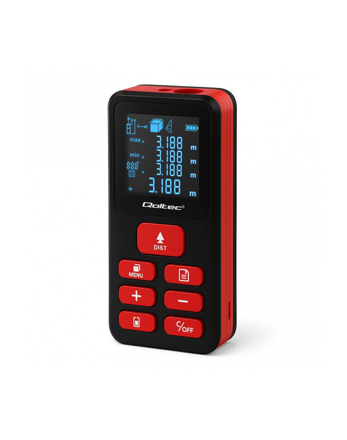 qoltec Cyfrowy dalmierz laserowy | podświetlany LCD | 120m główny