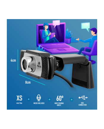 NGS XpressCam720 kamera internetowa 1280 x 720 px USB 2.0 Czarny, Szary, Srebrny