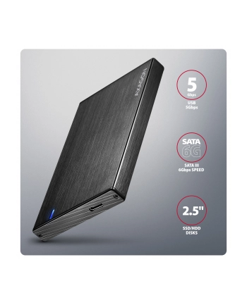 axagon EE25-XA6C Obudowa zewnętrzna aluminiowa, USB-C 3.2 Gen 1 SATA 6G 2.5' 5Gbps