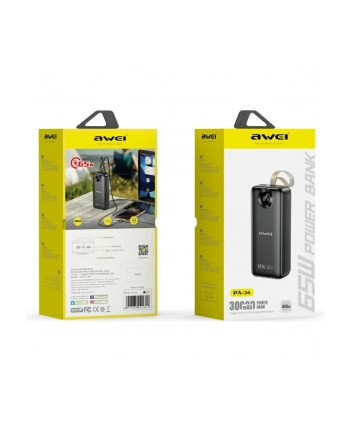 Powerbank Awei PA-34 30000mAh 65W Fast charging Czarny