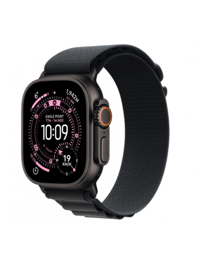 apple Watch Ultra 3 GPS + Cellular, koperta 49 mm z tytanu w kolorze czarnym, opaska Alpine w kolorze czarnym - rozmiar L główny