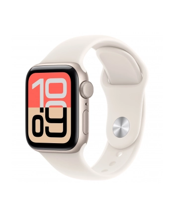 apple Watch SE 3 GPS koperta 40 mm z aluminium w kolorze księżycowej poświaty, pasek sportowy w kolorze księżycowej poświaty - rozmiar M/L nr 1