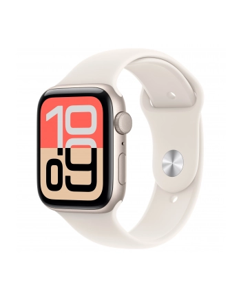 apple Watch SE 3 GPS koperta 44 mm z aluminium w kolorze księżycowej poświaty, pasek sportowy w kolorze księżycowej poświaty - rozmiar S/M nr 1