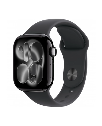 apple Watch Series 11 GPS koperta 42 mm z aluminium w kolorze onyksu, pasek sportowy w kolorze czarnym - rozmiar S/M nr 1