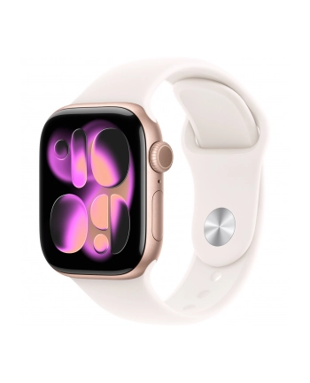 apple Watch Series 11 GPS+Cellular, koperta 42 mm z aluminium w kolorze różowego złota, pasek sportowy w kolorze łagodnego różu - rozmiar S/M nr 2
