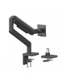 digitus Uchwyt ramię biurkowe pojedyncze z zaciskiem i sprężyną mechaniczną 1x LCD max. 49' 20kg, VESA: 75x75, 100x100, czarne - nr 31