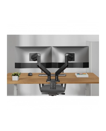 digitus Uchwyt biurkowy podwójny z zaciskiem i sprężyną mechaniczną 2x LCD max. 45' 2x 20kg, VESA: 75x75, 100x100
