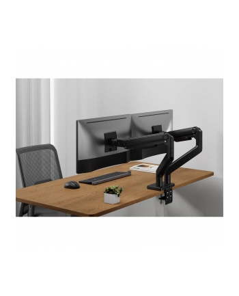 digitus Uchwyt biurkowy podwójny z zaciskiem i sprężyną mechaniczną 2x LCD max. 45' 2x 20kg, VESA: 75x75, 100x100