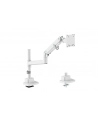 digitus Ramię biurkowe pojedyncze z zaciskiem i sprężyną gazową 1x LCD max. 57' 27kg, VESA: 75x75, 100x100, białe - nr 14