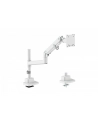 digitus Ramię biurkowe pojedyncze z zaciskiem i sprężyną gazową 1x LCD max. 57' 27kg, VESA: 75x75, 100x100, białe - nr 6