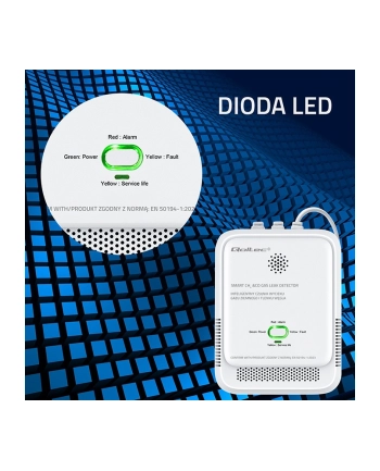 qoltec Czujnik wycieku gazu i tlenku węgla | alarm 85dB | LED nr 1